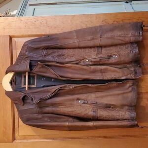 Mauritius distressed leather jacket